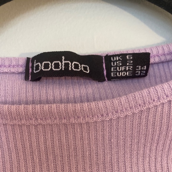 Boohoo Purple Ribbed Top - Picture 4 of 4